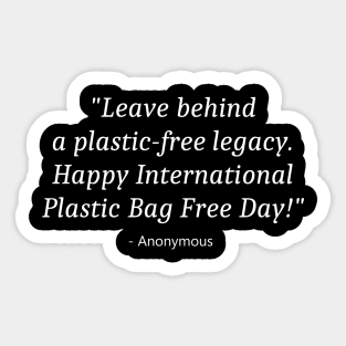 International Plastic Bag Free Day Sticker